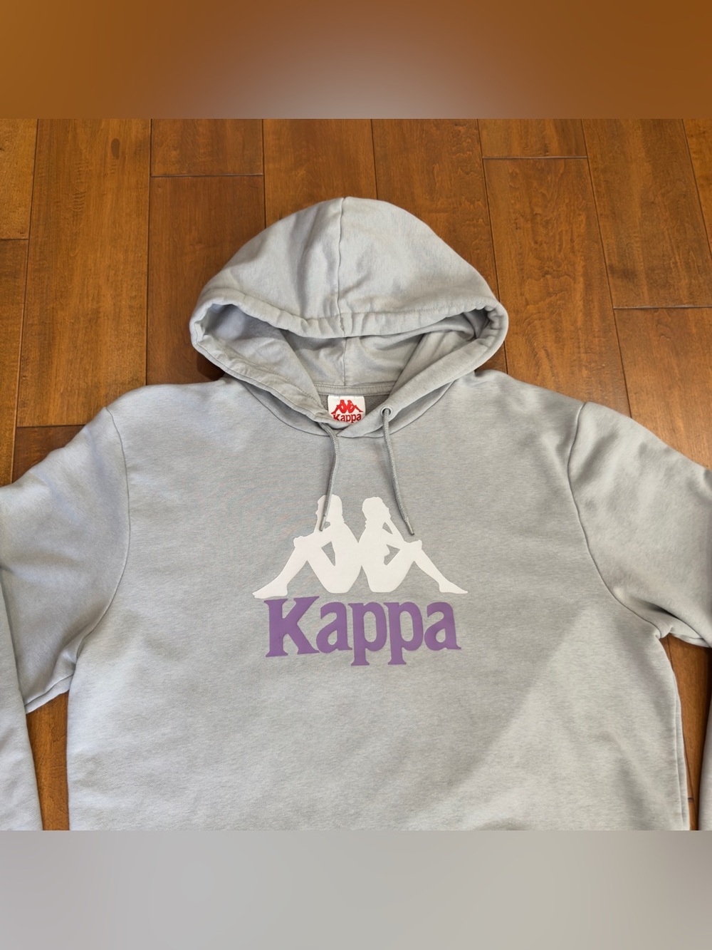 Kappa Light Gray Hoodie with Purple Logo - Picture 2 of 14